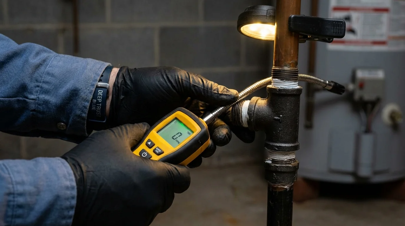 Gas leak detection with electronic sniffer by Johns Plumbing LLC in University Park