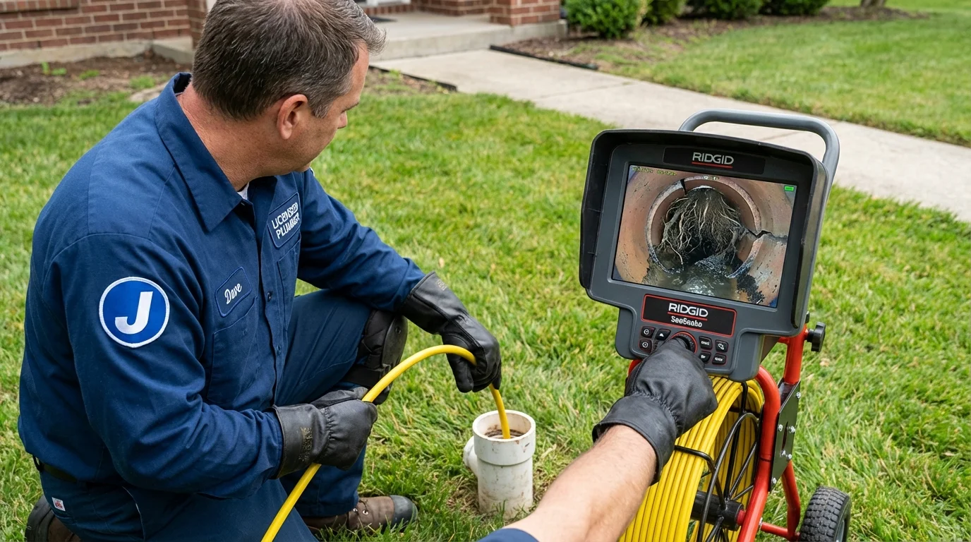 Sewer camera inspection being performed by Johns Plumbing LLC in University Park