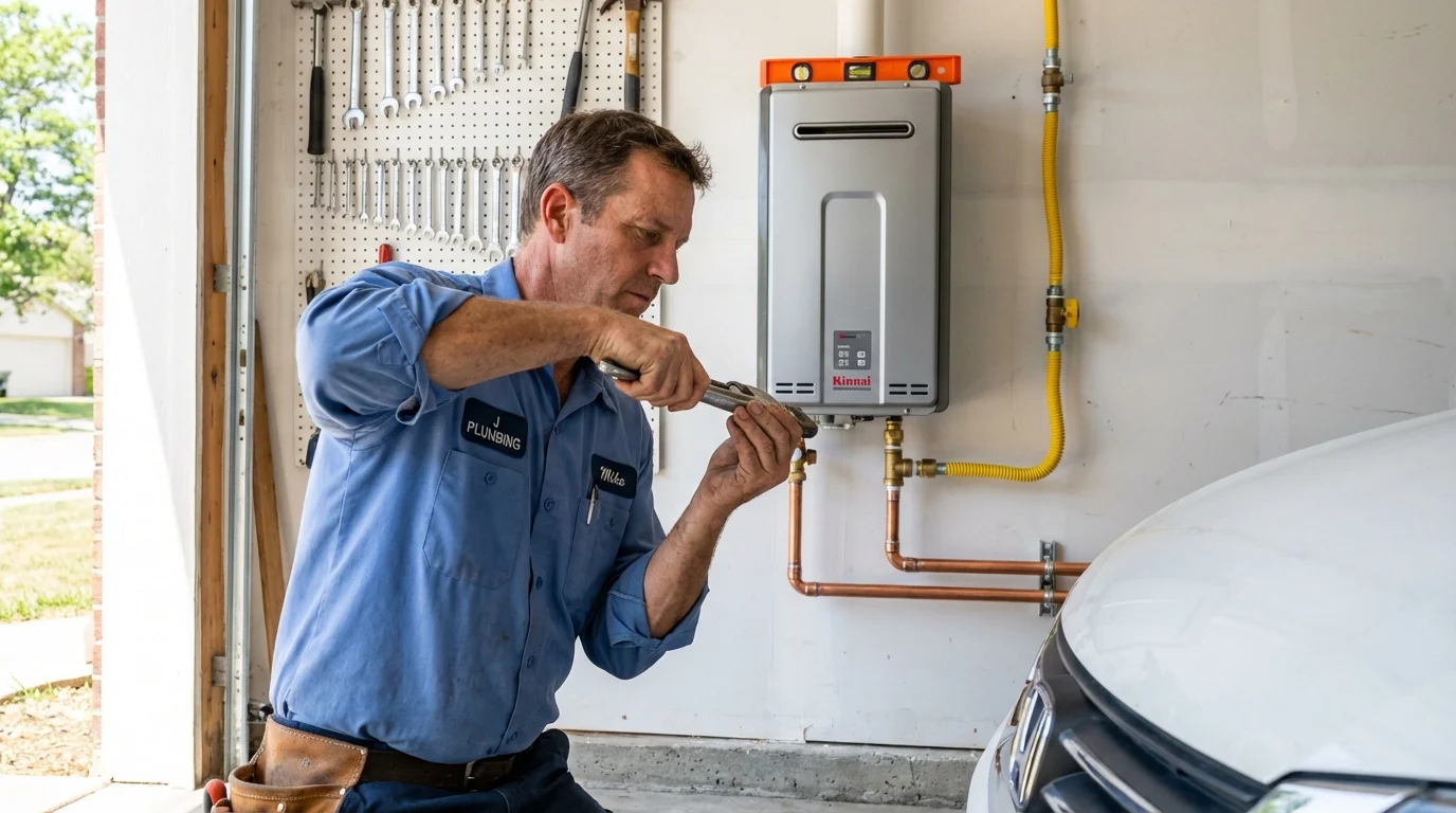 Tankless water heater installation by a Johns Plumbing LLC plumber in University Park